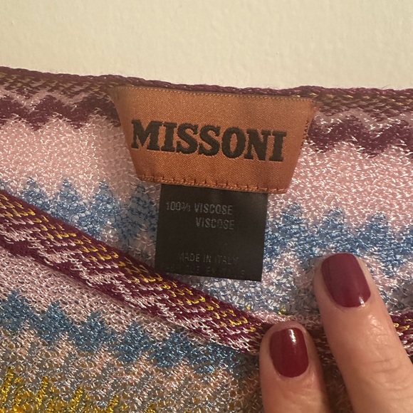 Missoni striped poncho/swim coverup with matching zigzag headband - Picture 3 of 8